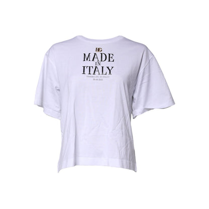 Dolce & Gabbana White Short Sleeves DG Logo Print Top T-shirt