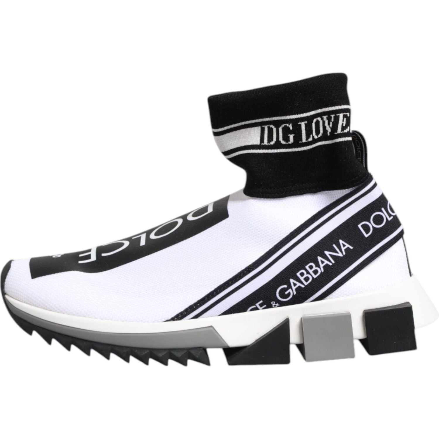 Dolce & Gabbana White Black Sorrento Socks Sneakers Shoes