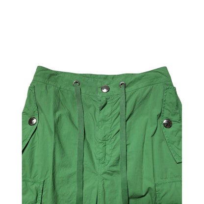 Dolce & Gabbana Green Cotton High Waist Cargo Trouser Pants