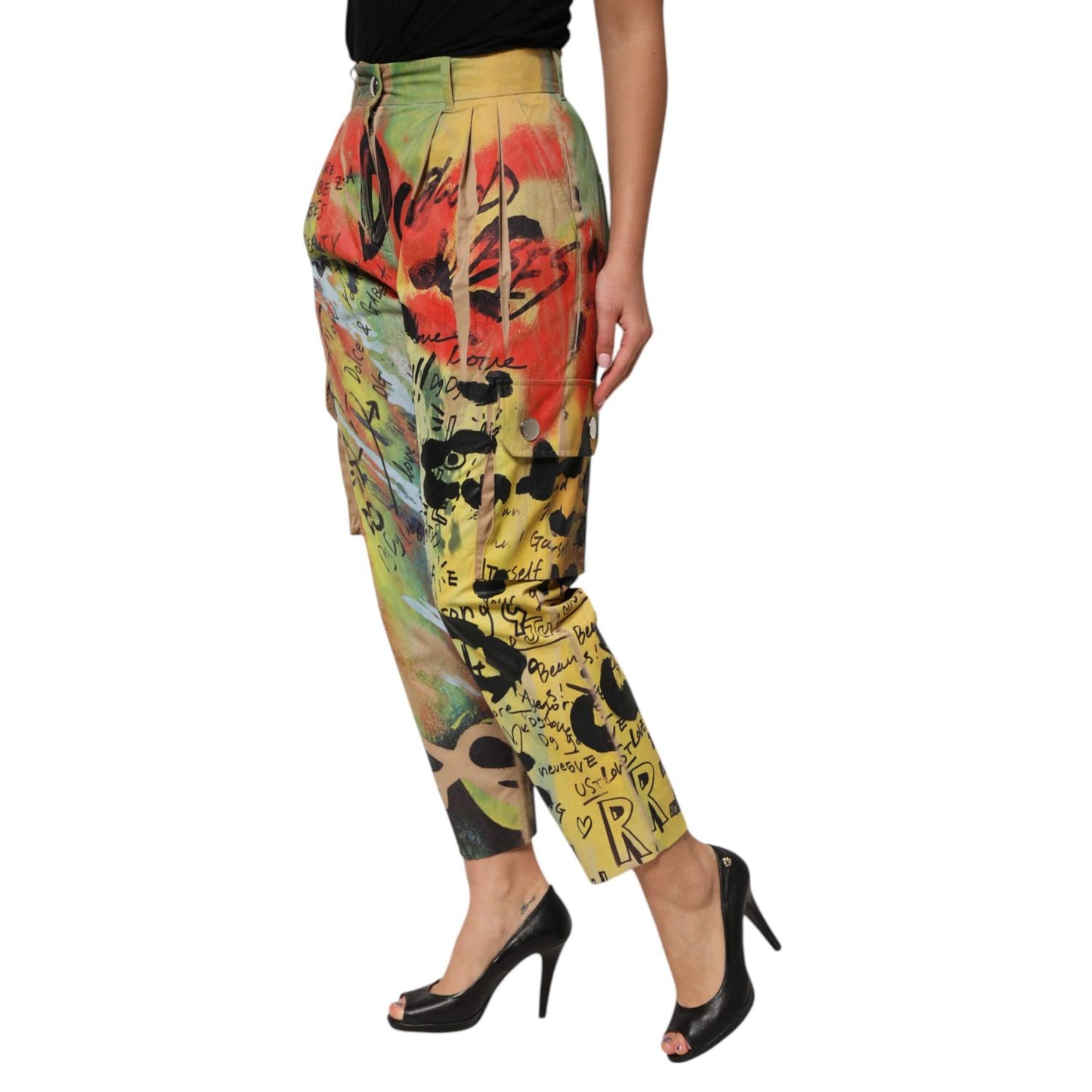 Dolce & Gabbana Multicolor High Waist Cargo Trouser Pants