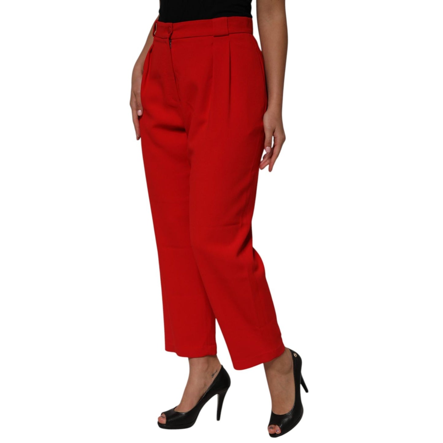 Dolce & Gabbana Red HighWaist Straight Women Trouser Pants