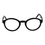 Andy Wolf Black Unisex Glasses Frame, full-rim acetate with round style and demo lenses, size 51-24-145, includes branded case.