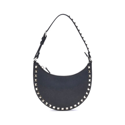 Valentino Garavani Black Calf Leather Bos Taurus Shoulder Bag