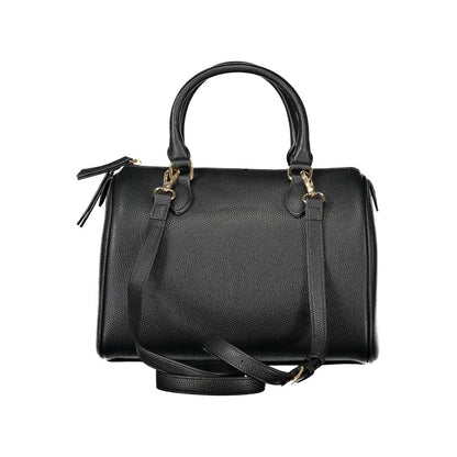 Mario Valentino Black Polyethylene Women Handbag with removable shoulder strap