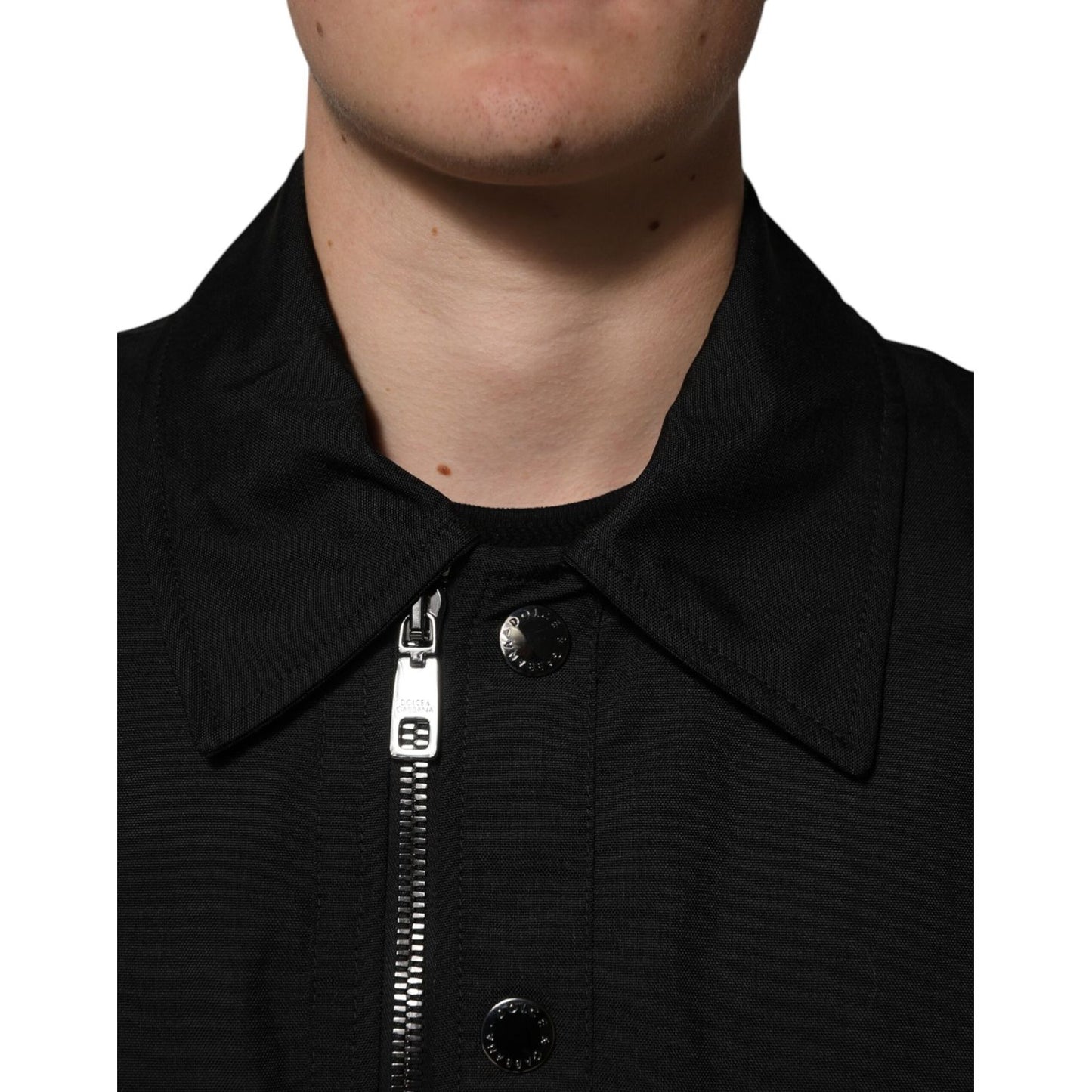 Dolce & Gabbana Black Patch Pocket Full Zip Bomber Jacket