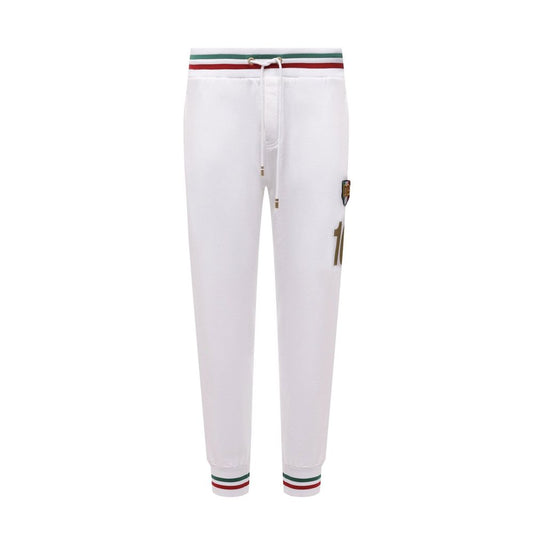 Dolce & Gabbana White Cotton Joggers (Workout Pants)