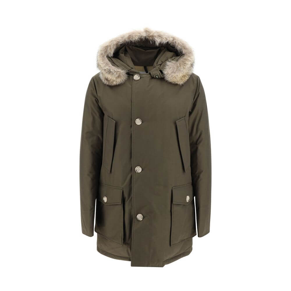 Woolrich Green Cotton Parka