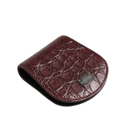 Dolce & Gabbana Burgundy Exotic Skin Coin Condom Case Holder Pocket Wallet