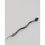 Dolce & Gabbana Black Brass Crystal Spilla Serpente Mens Brooch Pin