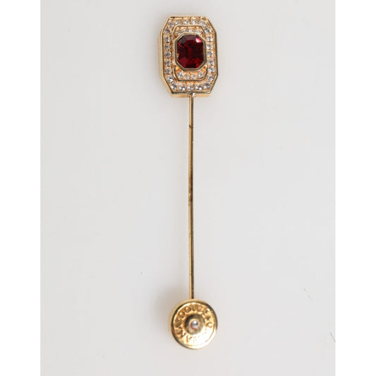 Dolce & Gabbana Rhinestone Embellished Sterling Silver Collar Brooch Pin