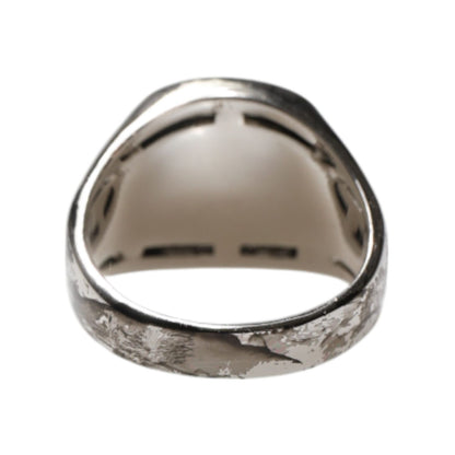 Dolce & Gabbana Silver Tone Engraved Two Color Real Brass Ring