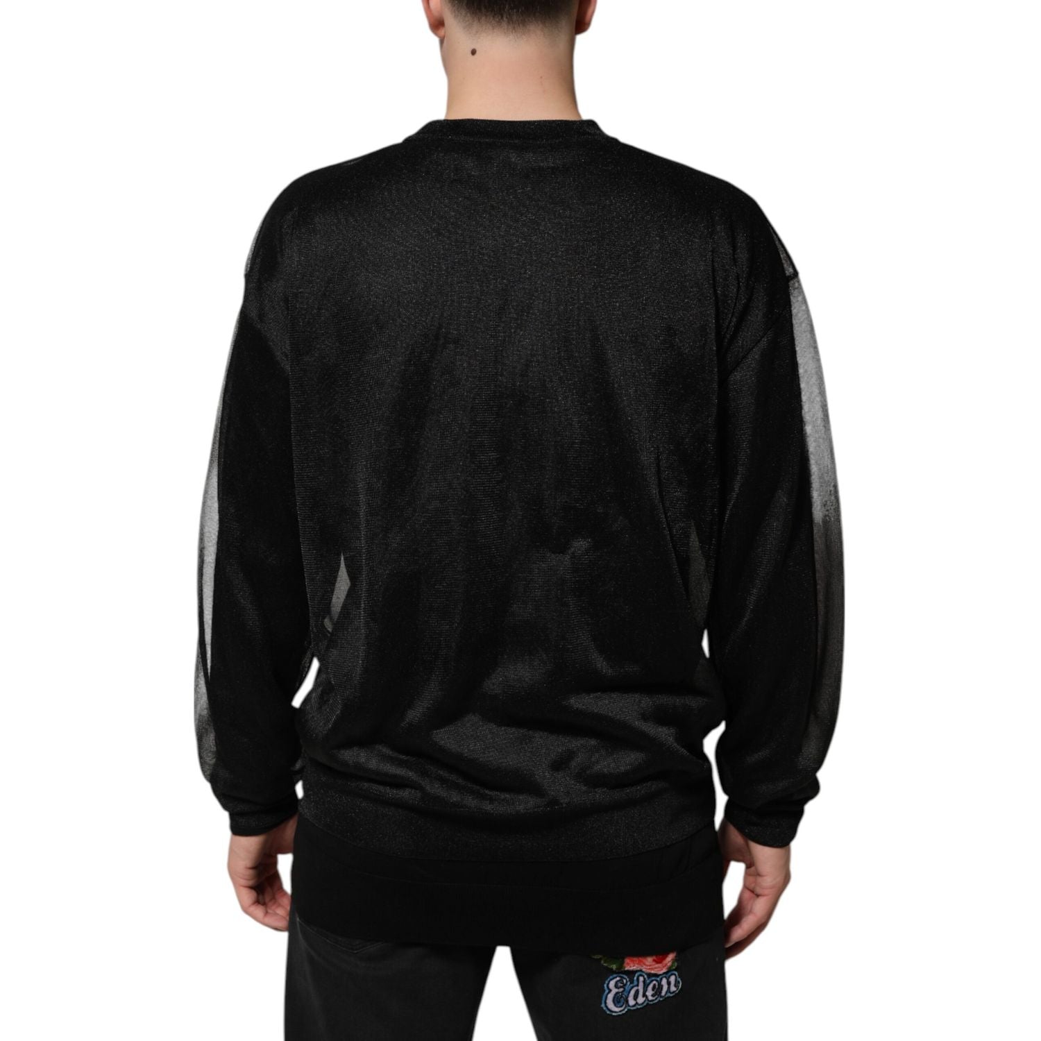 Dolce & Gabbana Black Polyester Pullover Sweatshirt Sweater