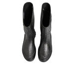 Dolce & Gabbana Metallic Black Pull On Rain Boots Men Shoes