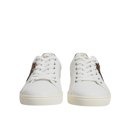 Dolce & Gabbana White Sacred Heart Men Low Top Sneakers Shoes