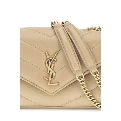 Saint Laurent Beige Lamb Ovis Aries Aries Shoulder Bag