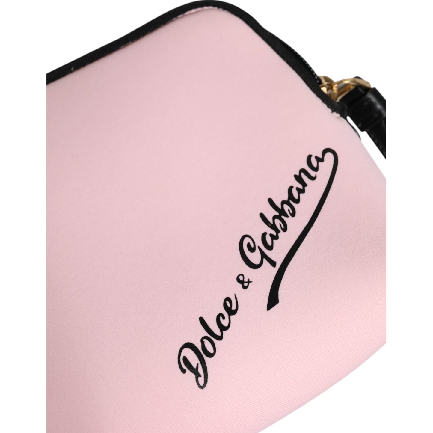 Dolce & Gabbana Pink Solid Nylon DG Logo Print Clutch Zip Borse Pouch Bag BAG4561