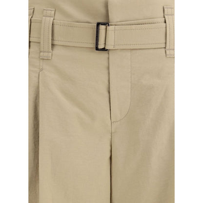 Brunello Cucinelli Beige Cotton Cropped Pants