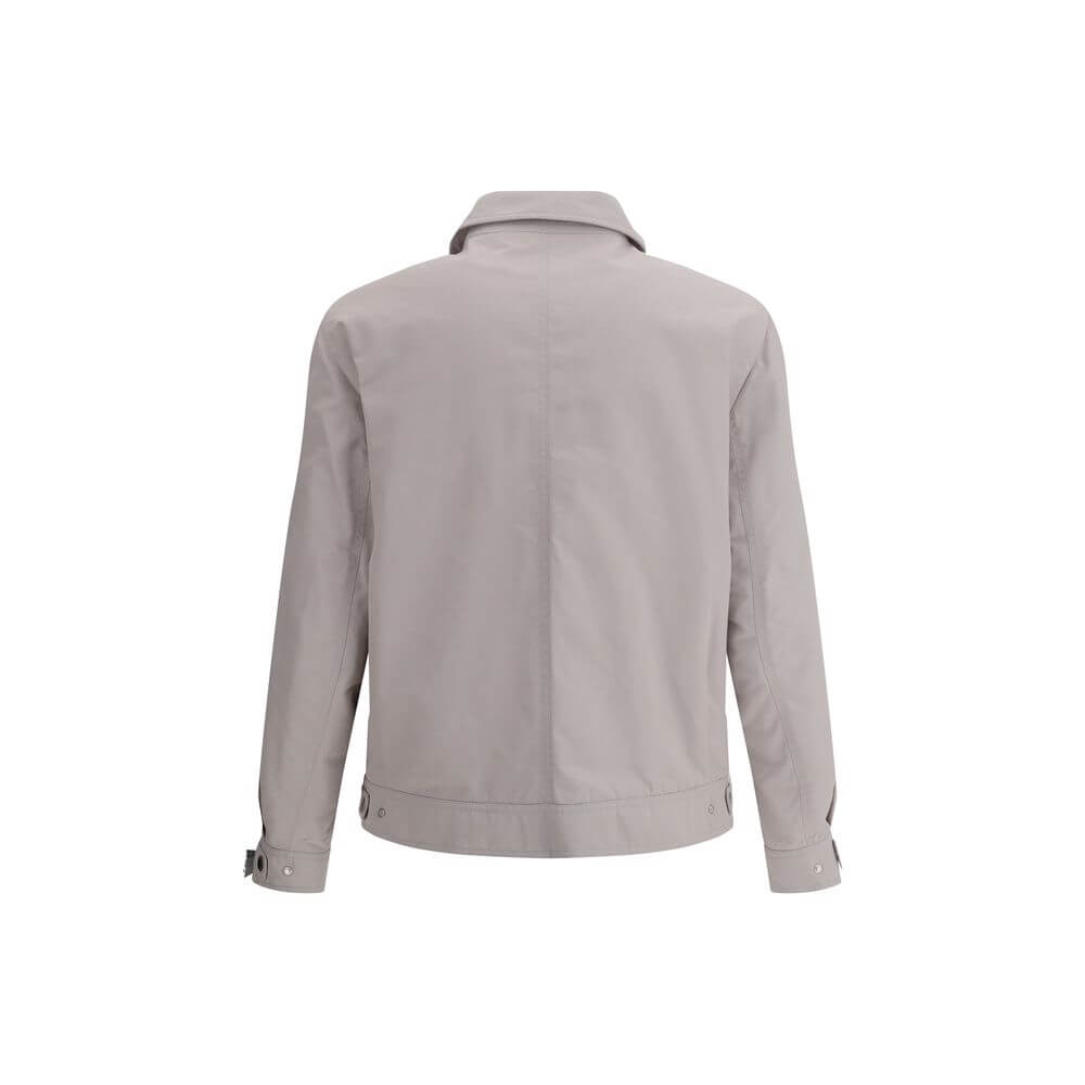 Back view of Brunello Cucinelli White Polyamide Coat showing elegant design and sophisticated stitching details.