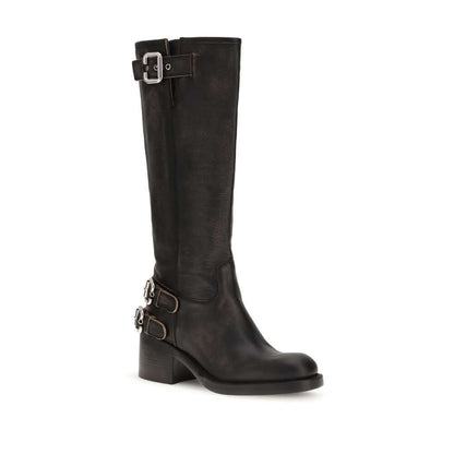 Chloé Black Calf Leather Bos Taurus Lace-Up Boots