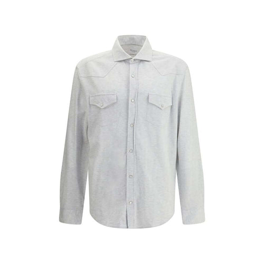 Brunello Cucinelli Gray Cotton Shirt
