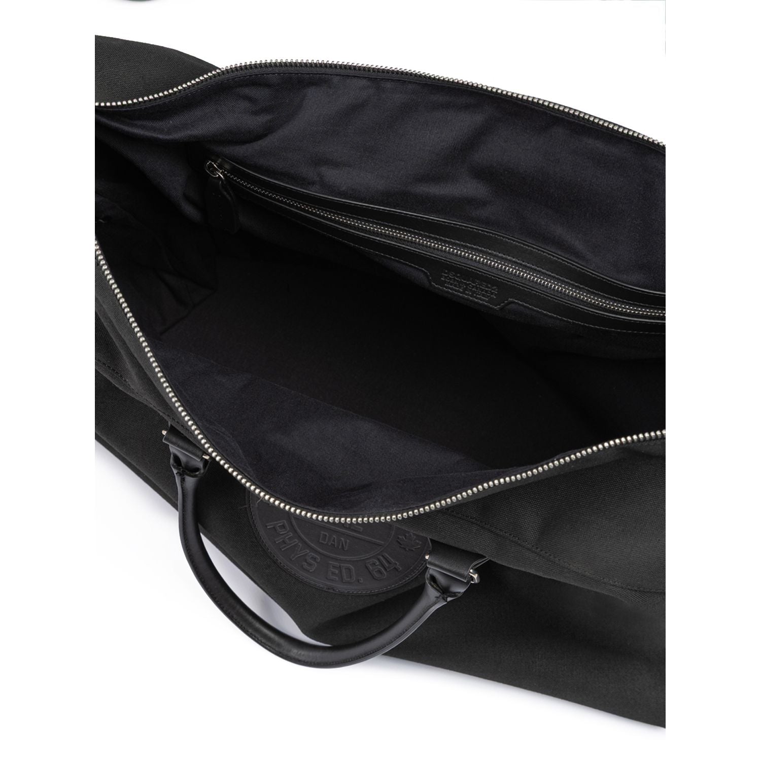 Front view with bag zipped and handles upright.