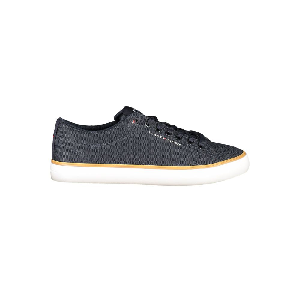 Tommy Hilfiger Blue Polyester Men Sneaker with logo and contrasting details for style and comfort