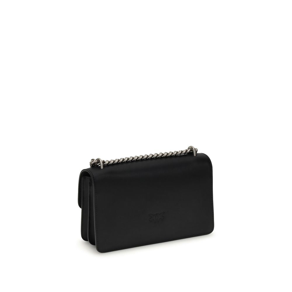 PINKO Black Calf Leather Bos Taurus Shoulder Bag