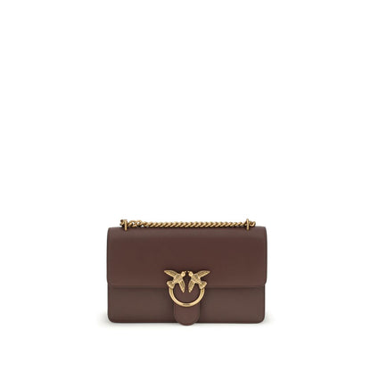 PINKO Brown Calf Leather Bos Taurus Shoulder Bag