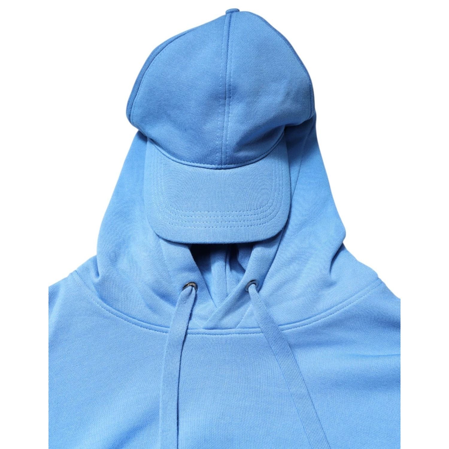 Dolce & Gabbana Blue Cotton Hooded Men Sportswear One Size Vest