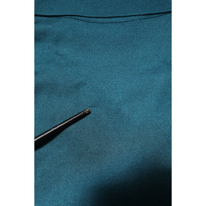 Dolce & Gabbana Teal Blue Silk Collar Short Sleeve Polo T-shirt