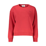 Pepe Jeans Red Organic Cotton Women Sweater with a trendy urban style and bold logo, ideal for fashion-forward women.