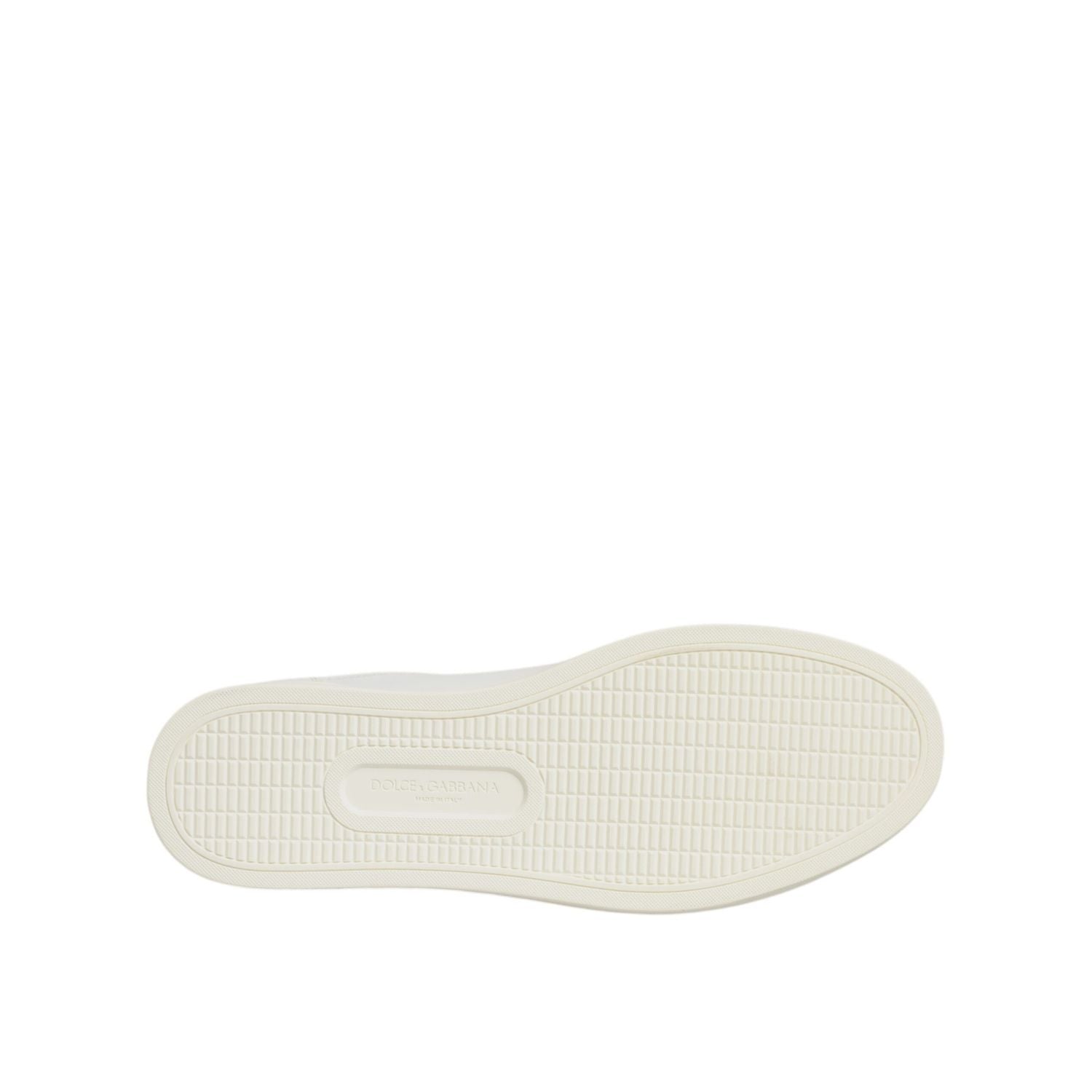 Dolce & Gabbana White Silver Sacred Heart Men Sneakers Shoes