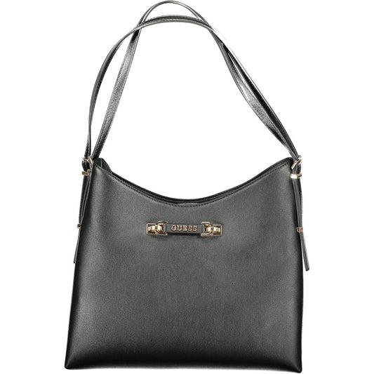 Guess Jeans Black Polyethylene Women Handbag with elegant design and practical compartments for fashionistas.