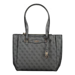 Guess Jeans Black Polyethylene Women Handbag with dual handles and multiple compartments