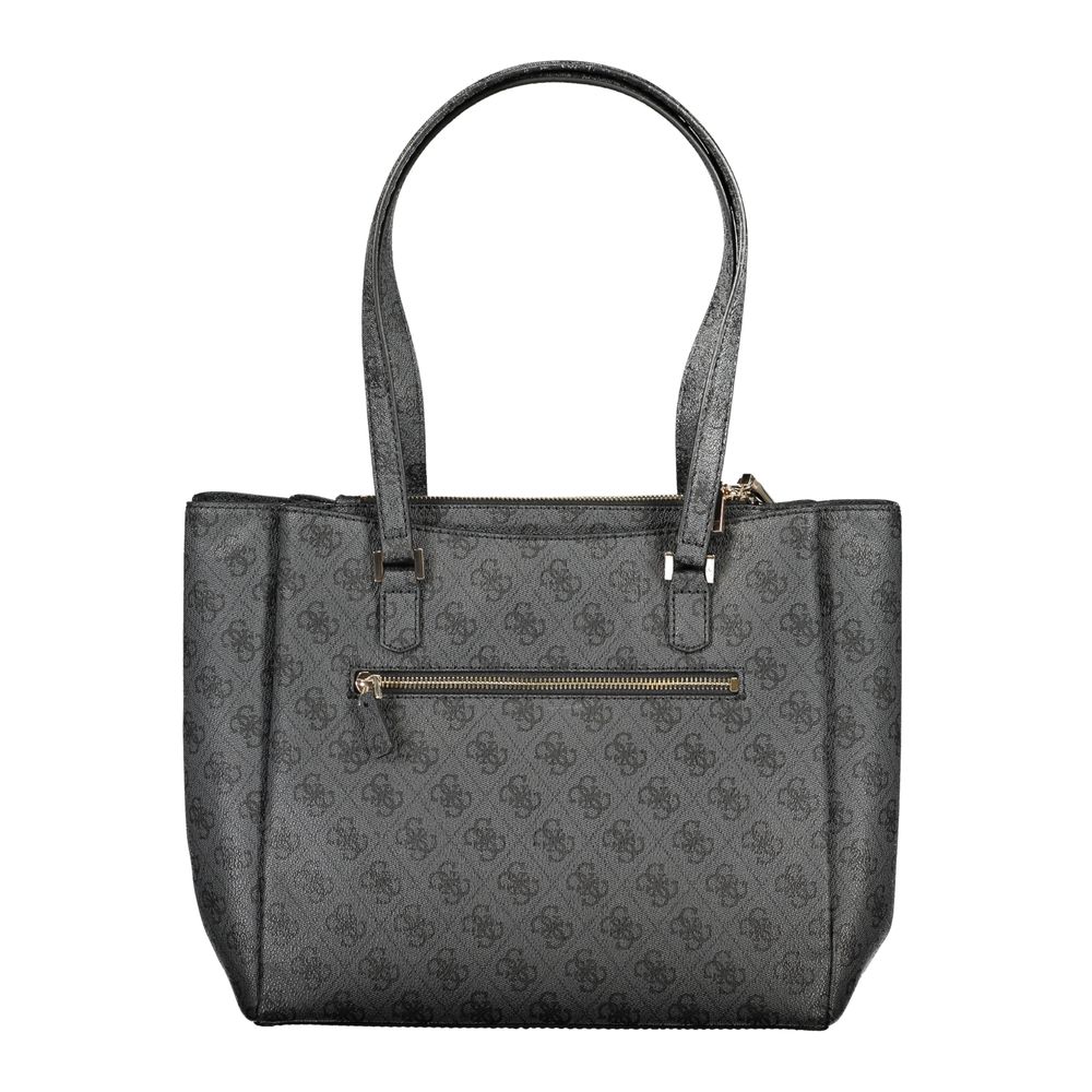 Guess Jeans Black Polyethylene Women Handbag with two shoulder handles and external zipper pocket