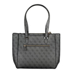 Guess Jeans Black Polyethylene Women Handbag with two shoulder handles and external zipper pocket