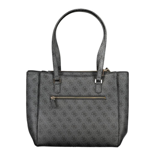 Guess Jeans Black Polyethylene Women Handbag with two shoulder handles and external zipper pocket