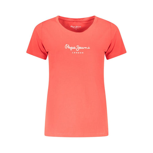 Pepe Jeans Red Cotton Women T-Shirt PE-39594-S