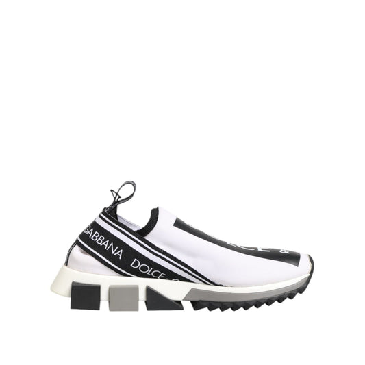 Dolce & Gabbana Black White Slip On Sorrento Sneakers Shoes