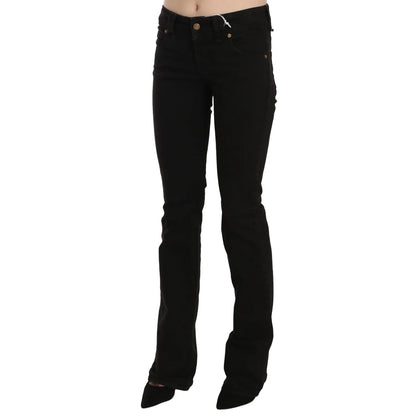 John Galliano Black Low Waist Slim Leg Skinny Denim Casual Pants Jeans