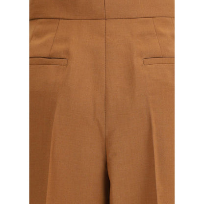 Fendi Brown Wool Flared Pants