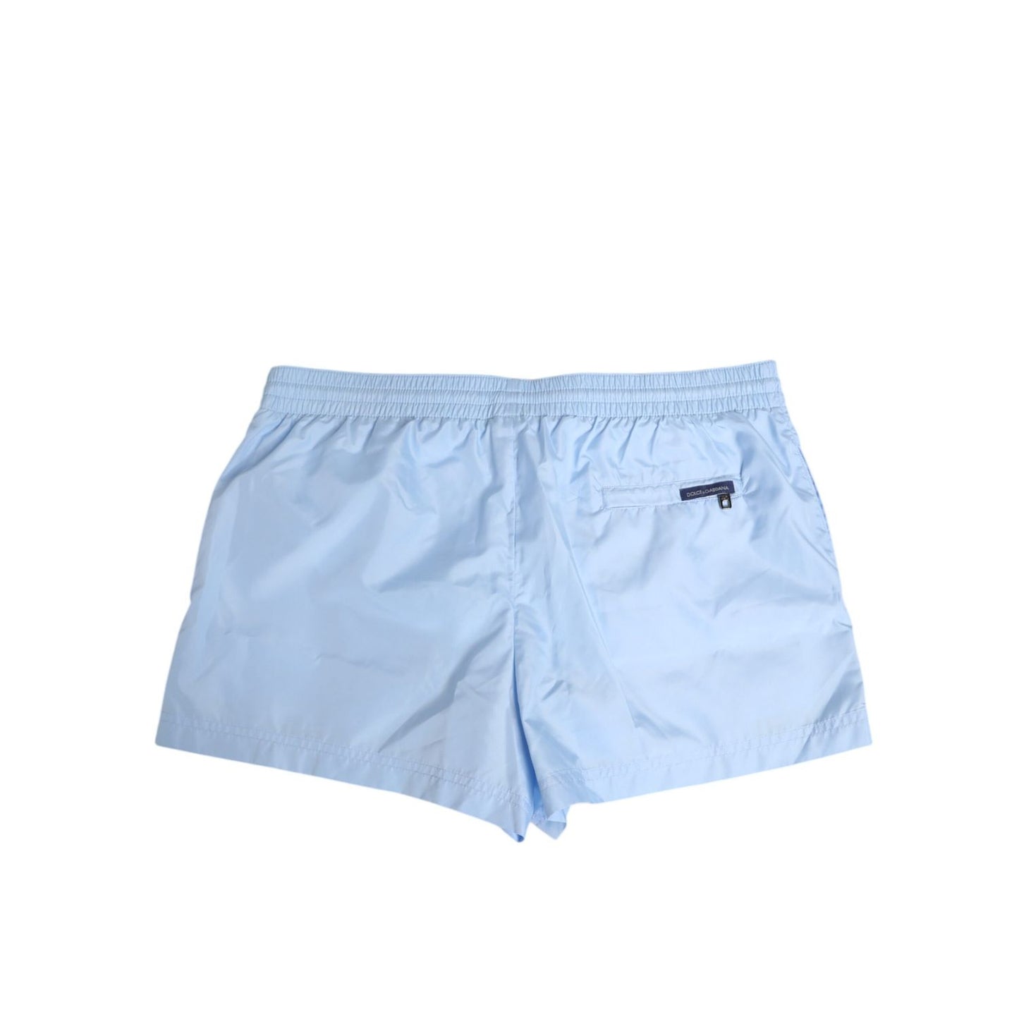 Dolce & Gabbana Light Blue Nylon DG Logo Tape Men Shorts Swimwear