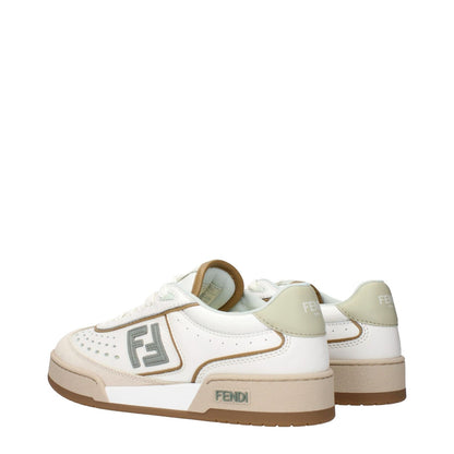 Fendi White Leather Low Top Sneakers