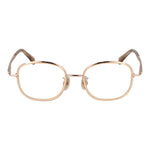 Max Mara Rose Gold Women Glasses Frame, round full-rim metal design with demo lenses, measures 48mm lens width and 130mm frame width.