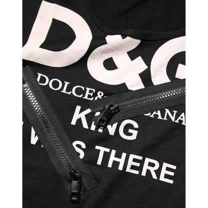 Dolce & Gabbana Black Cotton Sleeveless Tank Top DG Logo Men T-shirt