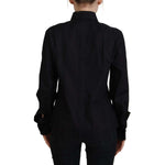 Dolce & Gabbana Black Cotton Collared Long Sleeves Shirt