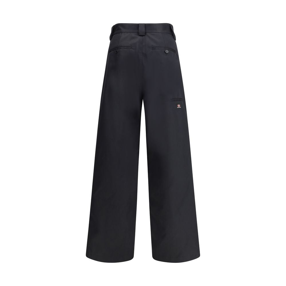 Balenciaga Black Cotton Casual Pants