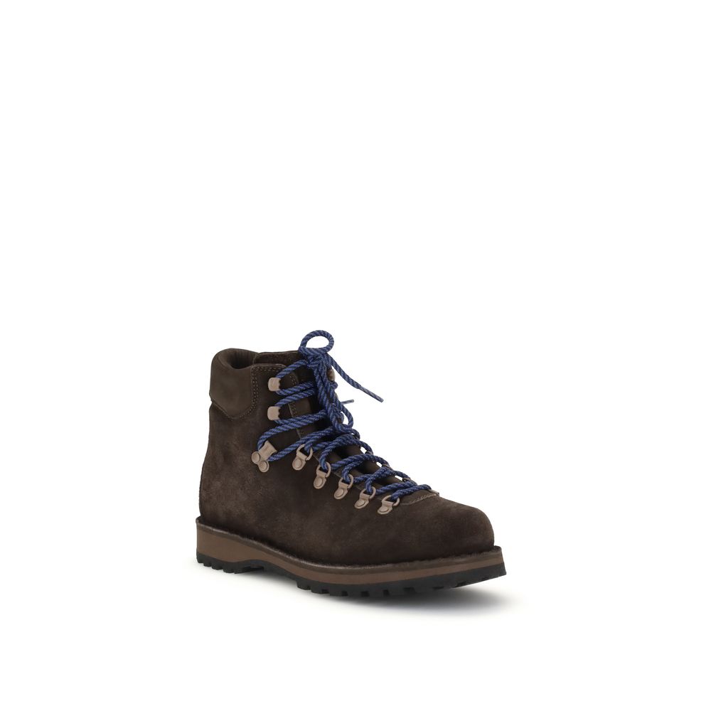 Diemme Black Calf Leather Bos Taurus Lace-Up Boots
