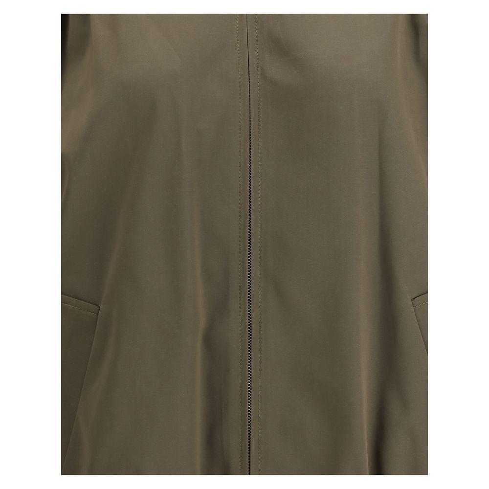 Front view with bag zipped and handles upright.
