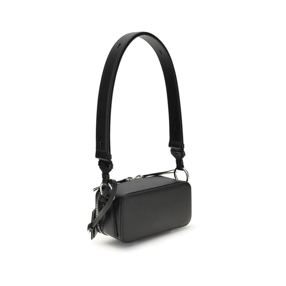 Front view with bag zipped and handles upright.